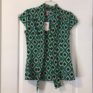 NWT Banana Republic Green Button Down Top